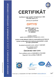 Zertifikat ISO 14001_2016 CZ